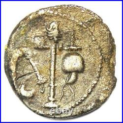 Julius Caesar AR Denarius Silver Elephant Coin 49 BC Good Fine