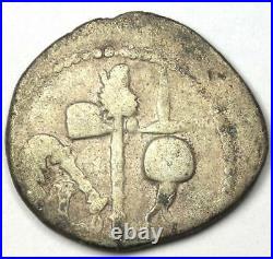 Julius Caesar AR Denarius Silver Elephant Coin 49 BC Good Fine / VF Rare