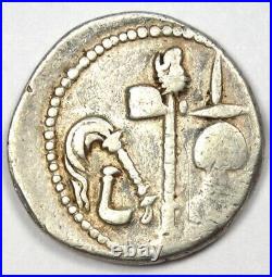 Julius Caesar AR Denarius Silver Elephant Coin 49 BC Good VF (Very Fine)