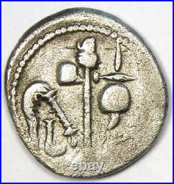 Julius Caesar AR Denarius Silver Elephant Coin 49 BC Good / VG