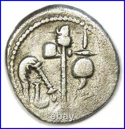 Julius Caesar AR Denarius Silver Elephant Coin 49 BC Good / VG