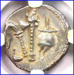 Julius Caesar AR Denarius Silver Elephant Coin 49 BC NGC Choice AU 5/5 Surface