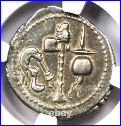Julius Caesar AR Denarius Silver Elephant Coin 49 BC NGC XF (EF) 5/5 Strike