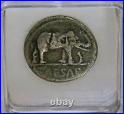 Julius Caesar AR Denarius Silver Elephant Coin 49 BC Rare! NR Possible Good VF