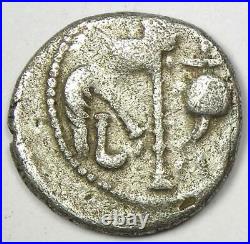 Julius Caesar AR Denarius Silver Elephant Coin 49 BC VF (Very Fine) Rare