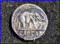 Julius Caesar AR Denarius Silver Elephant Roman Coin