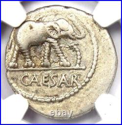 Julius Caesar AR Denarius Silver Elephant Roman Coin 49 BC Certified NGC VF