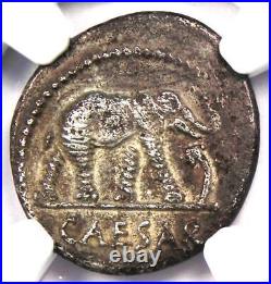 Julius Caesar AR Denarius Silver Elephant Roman Coin 49 BC Certified NGC XF EF