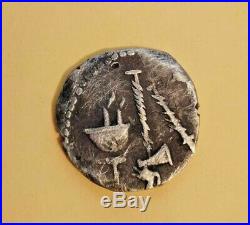 Julius Caesar Ancient Denarius Coin 49 BC Elephant Snake Fine Condition
