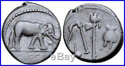 Julius Caesar Authentic Ancient Roman Elephant Silver Denarius Coin with COA