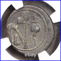 Julius Caesar Coin NGC VF Ancient Roman Republic Silver Elephant Denarius 49BC