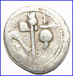 Julius Caesar Elephant and Serpent Silver AR denarius 49BC Coin Military Rare