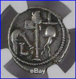 Julius Caesar NGC Ch VF 49-48 BC'Elephant & Implements Silver Denarius Coin