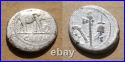 Julius Caesar Rare Silver Legion Denarius Elephant and Serpent 49-44 B. C