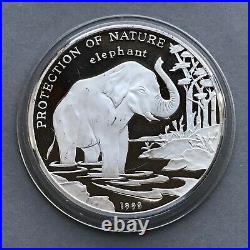 LAOS Silver coin 50 Kip 1993 Elephant Proof