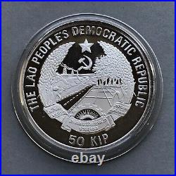 LAOS Silver coin 50 Kip 1993 Elephant Proof