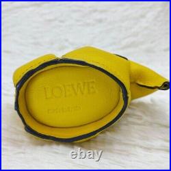 LOEWE Animal motif elephant charm Coin case Yellow leather