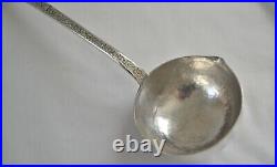 Large Antique 90% Silver Hand-Hammered Colonial India Elephant Ladle Kutch