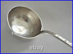 Large Antique 90% Silver Hand-Hammered India Elephant Ladle