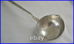 Large Antique 90% Silver Hand-Hammered India Elephant Ladle