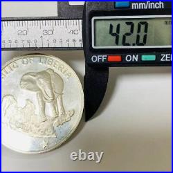 Liberia Silver Coin Elephant 1978 Grade 900/1000 34.1G Antique Coins