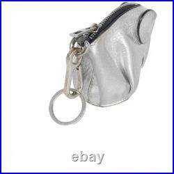 Loewe Elephant Coin Case Charm Keychain Silver Women'S