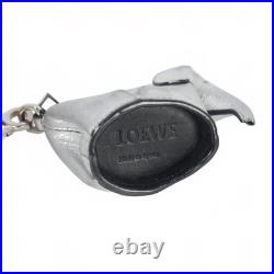 Loewe Elephant Coin Case Charm Keychain Silver Women'S