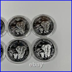 Lot Of 10 2015 Somalian Elephant 1 oz. 999 Silver Brilliant Uncirculated Coins