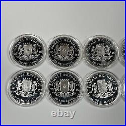 Lot Of 10 2015 Somalian Elephant 1 oz. 999 Silver Brilliant Uncirculated Coins