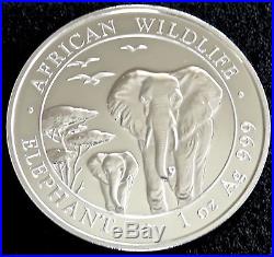 Lot Of 4 2015 Somalia 1 Oz. 999 Silver Elephant Bu! African Wildlife Series