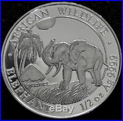 Lot Of 5 2017 Somalia 1/2 Oz Silver Elephant Bu. 9999 Fine