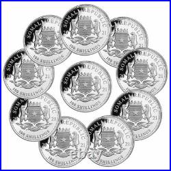 Lot of 10 2021 Somalia 1 oz Silver Elephant Sh100 Coins GEM BU PRESALE