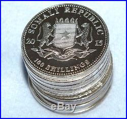 Lot of 10 x 1 Oz. 999 Silver 2015 Somali Republic Elephant Coins, B. U