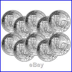 Lot of 10 x 1 oz 2018 Somalian African Elephant 15th Anniversary Silver Coin