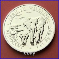 Lot of 4 2015 Somalia African Wildlife Elephant Silver Coin 1oz Mint BU