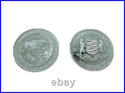 Lot of 5 1 Troy OZ. 9999 Fine SILVER 2020 Somalia Elephant Coin