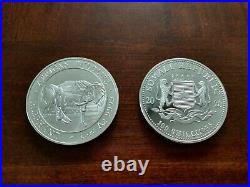 Lot of 5 1 Troy OZ. 9999 Fine SILVER 2020 Somalia Elephant Coin