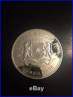 Lot of FIVE 2015 Somalia Republic Elephant 1 oz. 999 Silver 100 Shillings BU