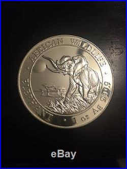 Lot of TEN 2016 Somalia Republic Elephant 1 oz. 999 Silver 100 Shillings BU