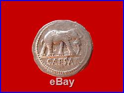 Lucernae Imperatorial coins Julius Caesar AR denarius. Military mint. Elephant