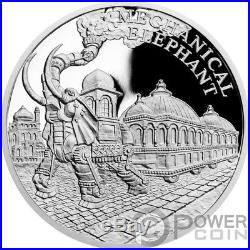 MECHANICAL ELEPHANT Fantastic World Jules Verne 1 Oz Silver Coin 1$ Niue 2018