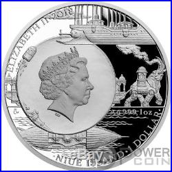 MECHANICAL ELEPHANT Fantastic World Jules Verne 1 Oz Silver Coin 1$ Niue 2018