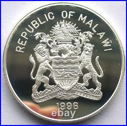 Malawi 1996 Elephants 20 Kwacha Silver Coin, Proof