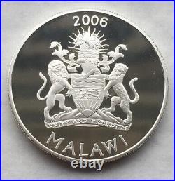 Malawi 2006 African Elephant 5 Kwacha Silver Coin, Proof
