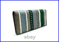 Mimco Lady Leather Wallet In Emerald Mercury Silver Snow Bnwt Rrp$169