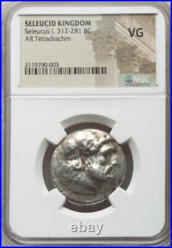 NGC VG Elephant Seleucid Kingdom Seleucus I 312-281 BC Tetradrachm Silver Coin