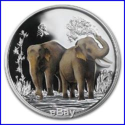 Niue 2015 Elephants Feng Shui, 1 Oz Silver Proof $2 Dollars Uncirculated Coin