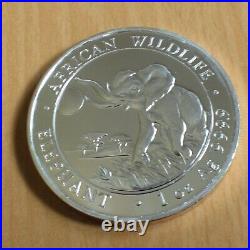 NWT Somalia 100 Schillings Elephant 2016 Silver 99.9% 1oz Silver Coin + Zip