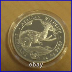 NWT Somalia 100 Schillings Elephant 2023 Privy Rabbit Silver 99.9% 1oz Coin