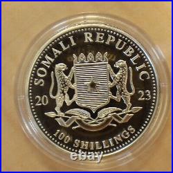 NWT Somalia 100 Schillings Elephant 2023 Privy Rabbit Silver 99.9% 1oz Coin